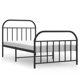 Berkfield Home Metal Bed Frame with Headboard & Footboard Black 100x190 cm - thumbnail 3