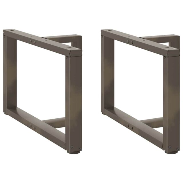 Berkfield Home Coffee Table Legs T-Shaped¬†2 pcs Natural Steel 60x25x(42-43) cm Steel in Black - image 1