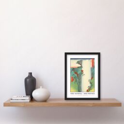 Artery8 Yoro Waterfall Mino Province Utagawa Hiroshige Japan Woodblock Classic Collection Artwork Framed Wall Art Print A4 in Black - thumbnail 2