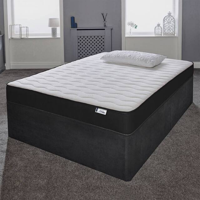 eXtreme Comfort Ltd Essentials Colour Border Hybrid Mattress Memory Foam Spring Support in Black - Size: King - image 1