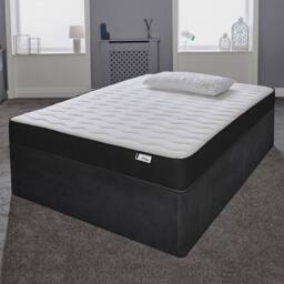 eXtreme Comfort Ltd Essentials Colour Border Hybrid Mattress Memory Foam Spring Support in Black - Size: King - thumbnail 1