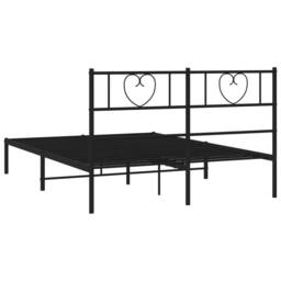 Berkfield Home Metal Bed Frame with Headboard Black 160x200 cm - thumbnail 7