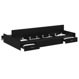 Berkfield Home Modern Storage Bed Frame Black oak 120 x 190 cm Engineered wood - thumbnail 1