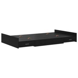 Berkfield Home Modern Storage Bed Frame Black oak 120 x 190 cm Engineered wood - thumbnail 7