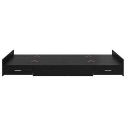 Berkfield Home Modern Storage Bed Frame Black oak 120 x 190 cm Engineered wood - thumbnail 5