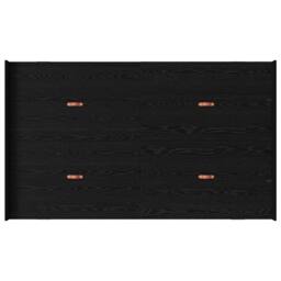 Berkfield Home Modern Storage Bed Frame Black oak 120 x 190 cm Engineered wood - thumbnail 8