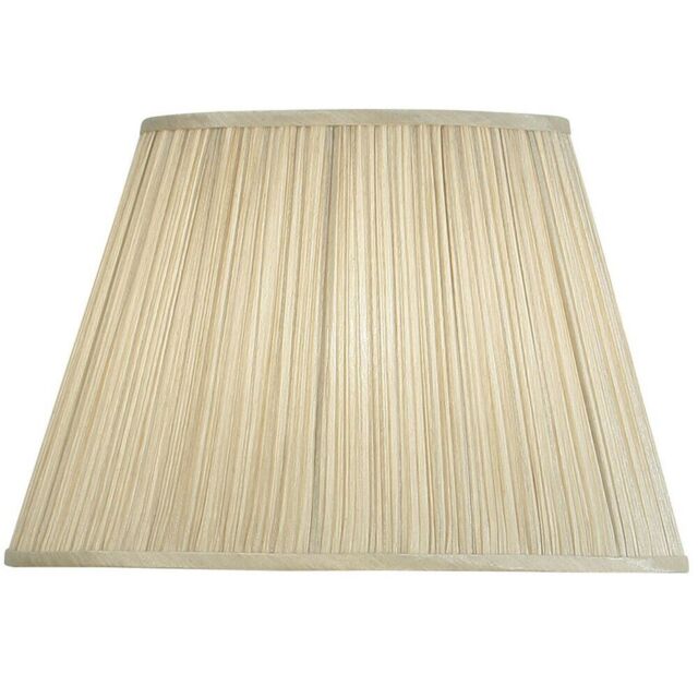 "Loops 16.5"" Luxury Round Tapered Lamp Shade Beige Pleated Organza Modern Elegant Drum" - image 1