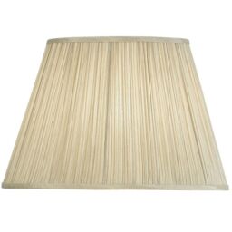 "Loops 16.5"" Luxury Round Tapered Lamp Shade Beige Pleated Organza Modern Elegant Drum"