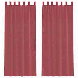 Berkfield Home Voile Curtains with Rod Pockets 2 pcs Wine Red - thumbnail 2