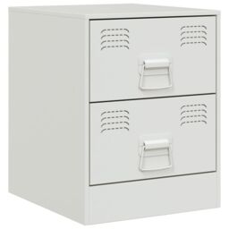 Berkfield Home Bedside Cabinets 2 pcs White 34.5x39x44 cm Steel - thumbnail 5