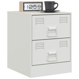 Berkfield Home Bedside Cabinets 2 pcs White 34.5x39x44 cm Steel - thumbnail 3