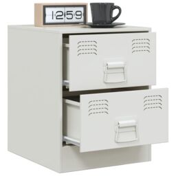 Berkfield Home Bedside Cabinets 2 pcs White 34.5x39x44 cm Steel - thumbnail 4