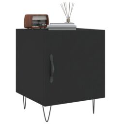 Berkfield Home Bedside Cabinets 2 pcs Black 40x40x50 cm Engineered Wood - Size: 40 x 40 x 50 cm - thumbnail 4
