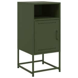 Berkfield Home Bedside Cabinets 2 pcs Olive Green 36x39x78 cm Steel - Size: 36 x 39 x 78 cm - thumbnail 5