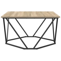 Berkfield Home Coffee Table Sonoma oak Particle board & metal Medium Square in Brown - thumbnail 5