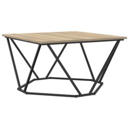 Berkfield Home Coffee Table Sonoma oak Particle board & metal Medium Square in Brown - thumbnail 2