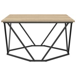 Berkfield Home Coffee Table Sonoma oak Particle board & metal Medium Square in Brown - thumbnail 6
