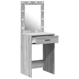 Berkfield Home Dressing Table with LED Lights Grey Sonoma 50x41x135 cm - Size: 50 x 41 x 135 cm - thumbnail 4