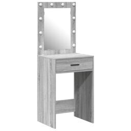Berkfield Home Dressing Table with LED Lights Grey Sonoma 50x41x135 cm - Size: 50 x 41 x 135 cm - thumbnail 2