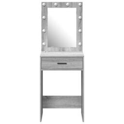 Berkfield Home Dressing Table with LED Lights Grey Sonoma 50x41x135 cm - Size: 50 x 41 x 135 cm - thumbnail 5