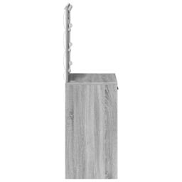 Berkfield Home Dressing Table with LED Lights Grey Sonoma 50x41x135 cm - Size: 50 x 41 x 135 cm - thumbnail 6