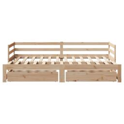 Berkfield Home Daybed with Trundle & Drawers without Mattress 80x200 cm in Brown - thumbnail 4