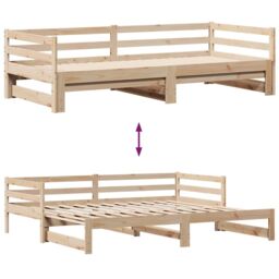Berkfield Home Daybed with Trundle & Drawers without Mattress 80x200 cm in Brown - thumbnail 5