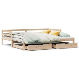 Berkfield Home Daybed with Trundle & Drawers without Mattress 80x200 cm in Brown - thumbnail 2