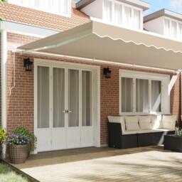 Berkfield Home Manual Retractable Awning Beige 600x350 cm - thumbnail 3