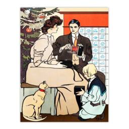 Artery8 Edward Penfield Framed Wall Art Print Vintage Christmas Family Scene - Size: A4 - thumbnail 3