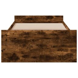 Berkfield Home Bed Frame with Drawers without Mattress Smoked Oak 100x200 cm in Brown - thumbnail 4