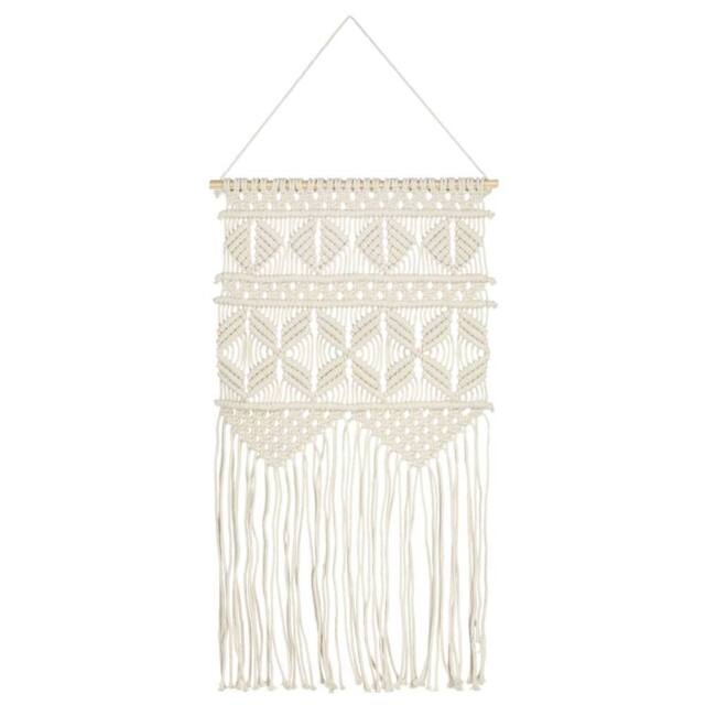 Berkfield Home Macrame Wall Hanger 40x80 cm Cotton in Cream - image 1