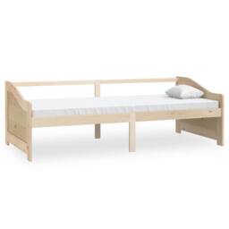 Berkfield Home 3-Seater Day Bed Solid Pinewood 90x200 cm in Light Tan - thumbnail 1