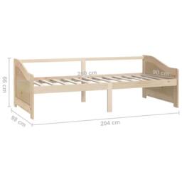 Berkfield Home 3-Seater Day Bed Solid Pinewood 90x200 cm in Light Tan - thumbnail 8