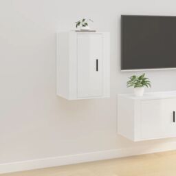 Berkfield Home Wall Mounted TV Cabinets 2 pcs High Gloss White 40x34.5x60 cm - thumbnail 4