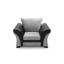 Abakus Direct Farrow Crushed Chenille Armchair in Black & Light Grey - thumbnail 6