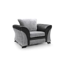 Abakus Direct Farrow Crushed Chenille Armchair in Black & Light Grey - thumbnail 3