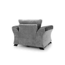 Abakus Direct Farrow Crushed Chenille Armchair in Black & Light Grey - thumbnail 5