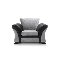 Abakus Direct Farrow Crushed Chenille Armchair in Black & Light Grey - thumbnail 2