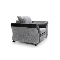 Abakus Direct Farrow Crushed Chenille Armchair in Black & Light Grey - thumbnail 4