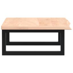 Berkfield Home Basin Shelf Wall Mounted Steel & Solid Wood Oak in Light Oak - thumbnail 5