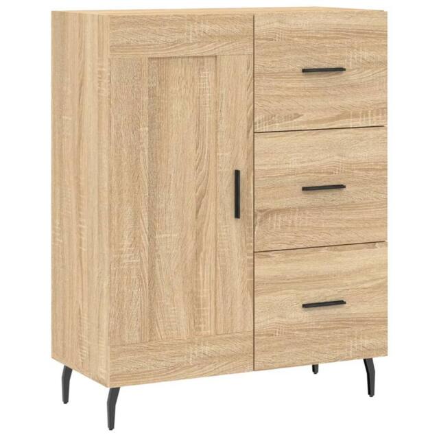 Berkfield Home Sideboard Sonoma Oak 69.5x34x90 cm Engineered Wood in Tan - image 1