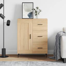 Berkfield Home Sideboard Sonoma Oak 69.5x34x90 cm Engineered Wood in Tan - thumbnail 2