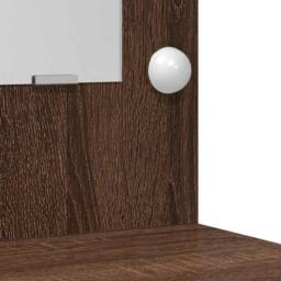 Berkfield Home Modern Dressing Table with LED Lights Brown Oak 50x41x135 cm - Size: 50 x 41 x 135 cm - thumbnail 9