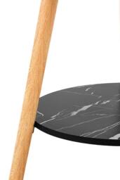 50×50×50cm Double Tier Round Wooden Side Table in Black - thumbnail 6
