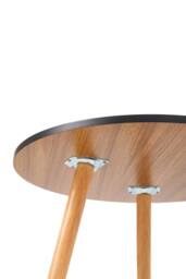 50×50×50cm Double Tier Round Wooden Side Table in Black - thumbnail 5