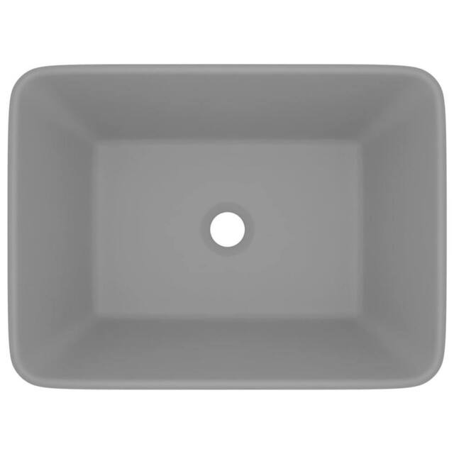 Berkfield Home Luxury Wash Basin Matt Light Grey 41x30x12 cm Ceramic - Size: 41 x 30 x 12 cm - image 1