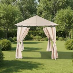 OHS Water Resistant Garden Gazebo with Curtains Outdoor Party Tent Canopy in Natural - thumbnail 3