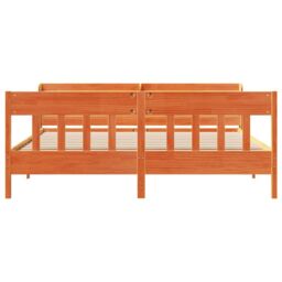 Berkfield Home Bed Frame without Mattress Wax Brown 180x200 cm Super King Solid Wood Pine - thumbnail 4