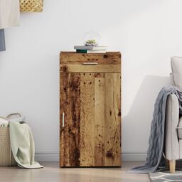 Berkfield Home Sideboard Old Wood 30x42, 5x93 cm Engineered Wood in Brown - thumbnail 4